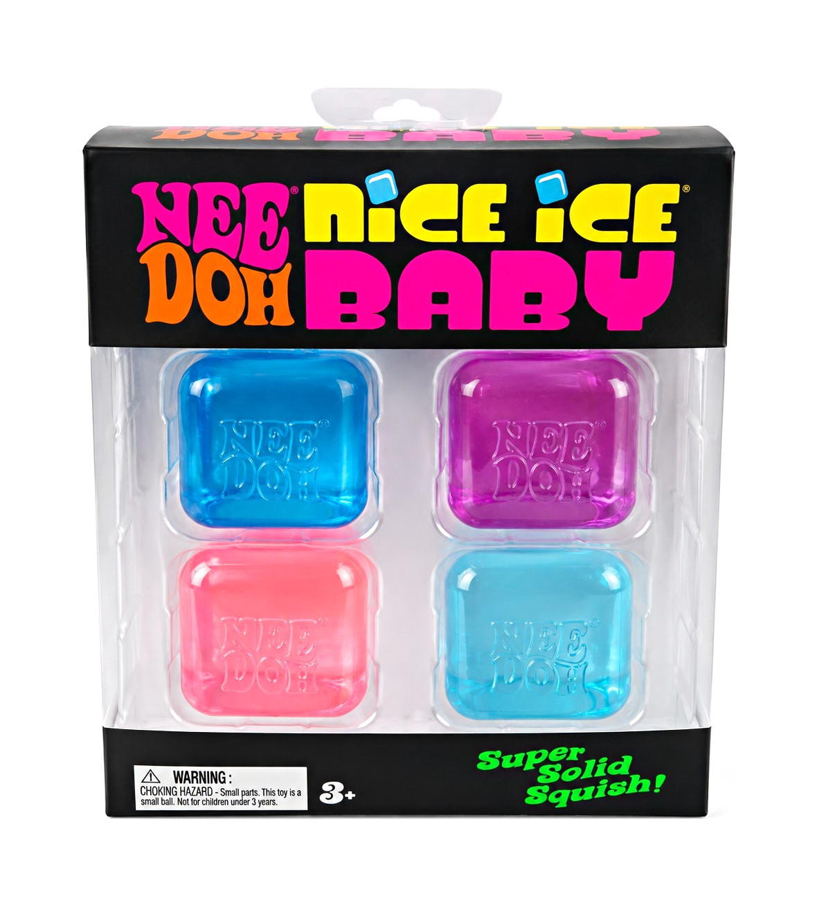 Schylling NeeDoh Nice Ice Baby Squeeze Toy 4-Pack Blue/Purple/Pink 3+
