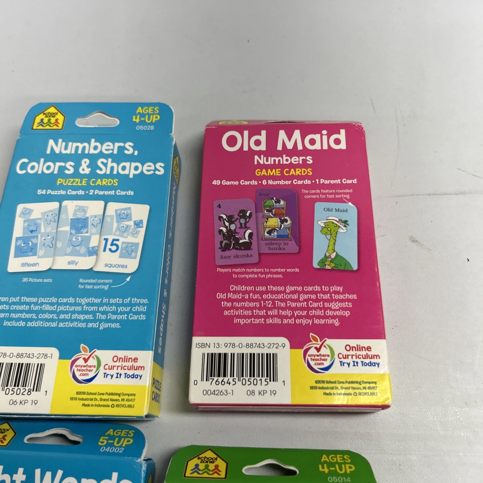 Pre school 4-6 years reading phonics flash cards sight words, Old Maid Go Fish