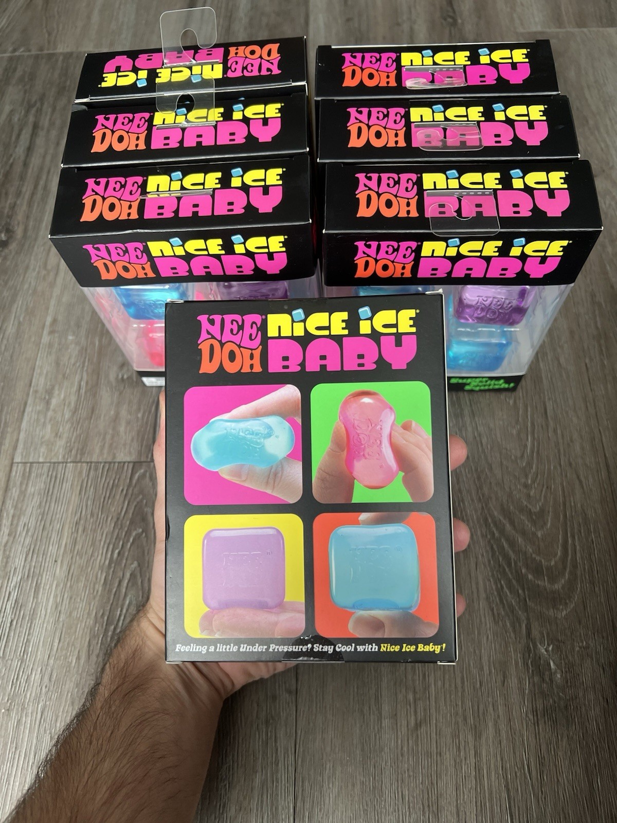 Nee Doh Nice Ice Baby 4 pack Mini Nice Cubes Pink Blue Purple Sealed Authentic