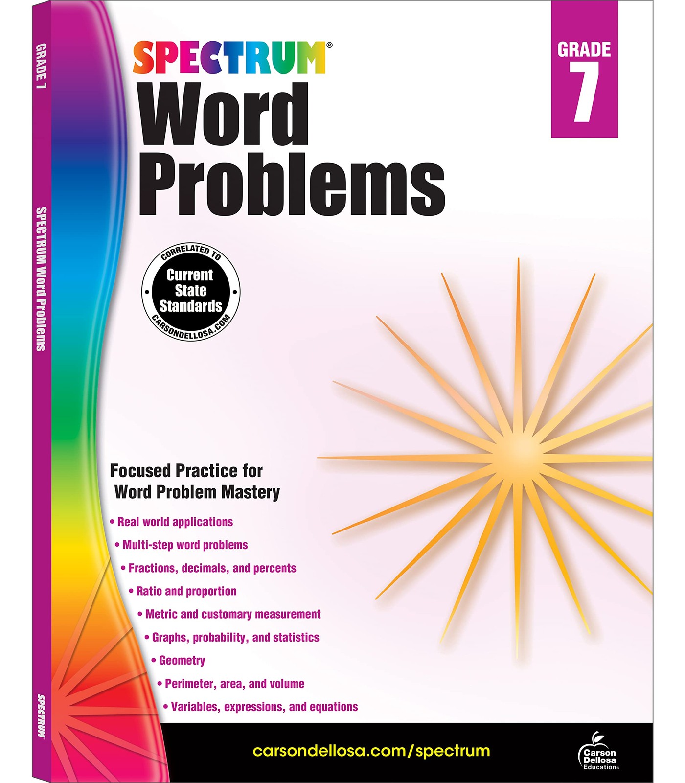 Spectrum 7th Grade Word Problems Workbooks, Geometry, Fractions, Decimals,…