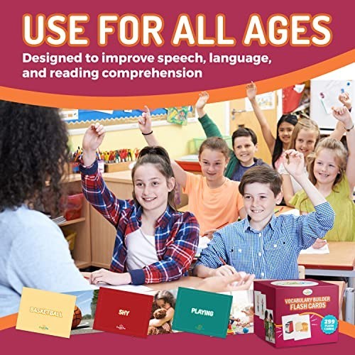 299 Vocabulary Builder Flash Cards – Educational Photo Cards for ESL, Speech The