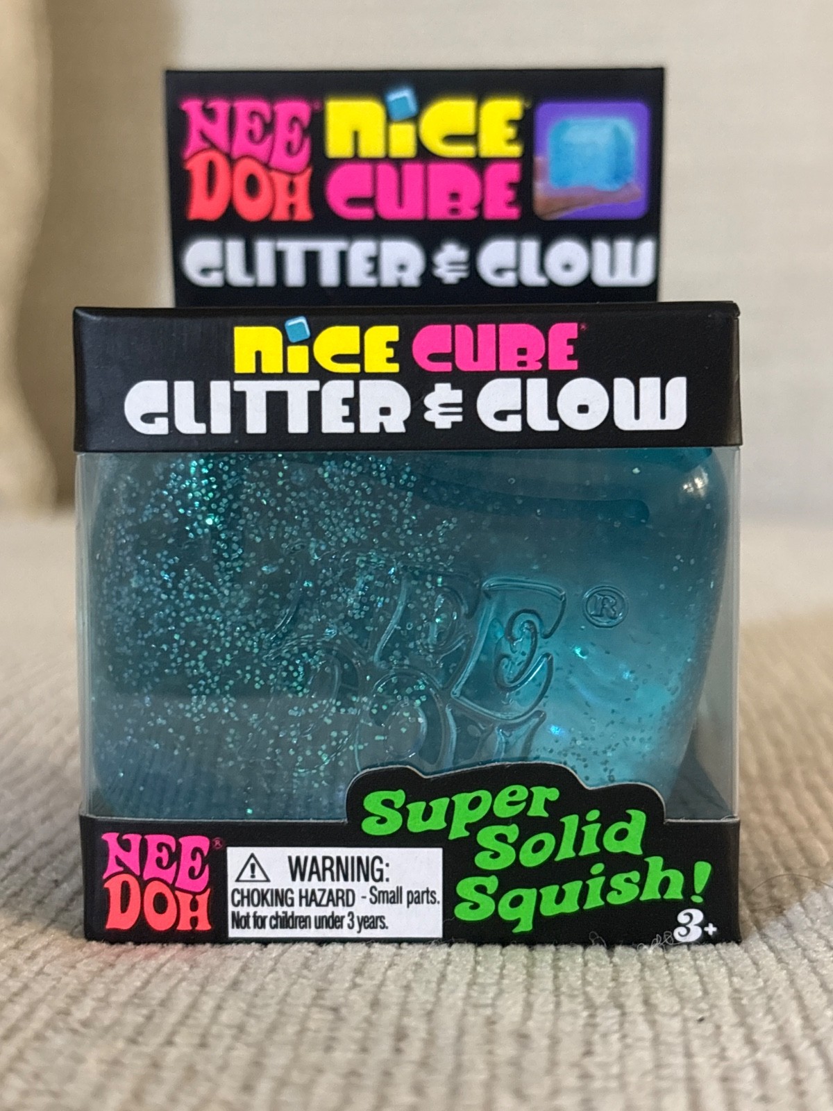 Needoh Nice Cube, Glitter And Glow (blue, pink, purple)