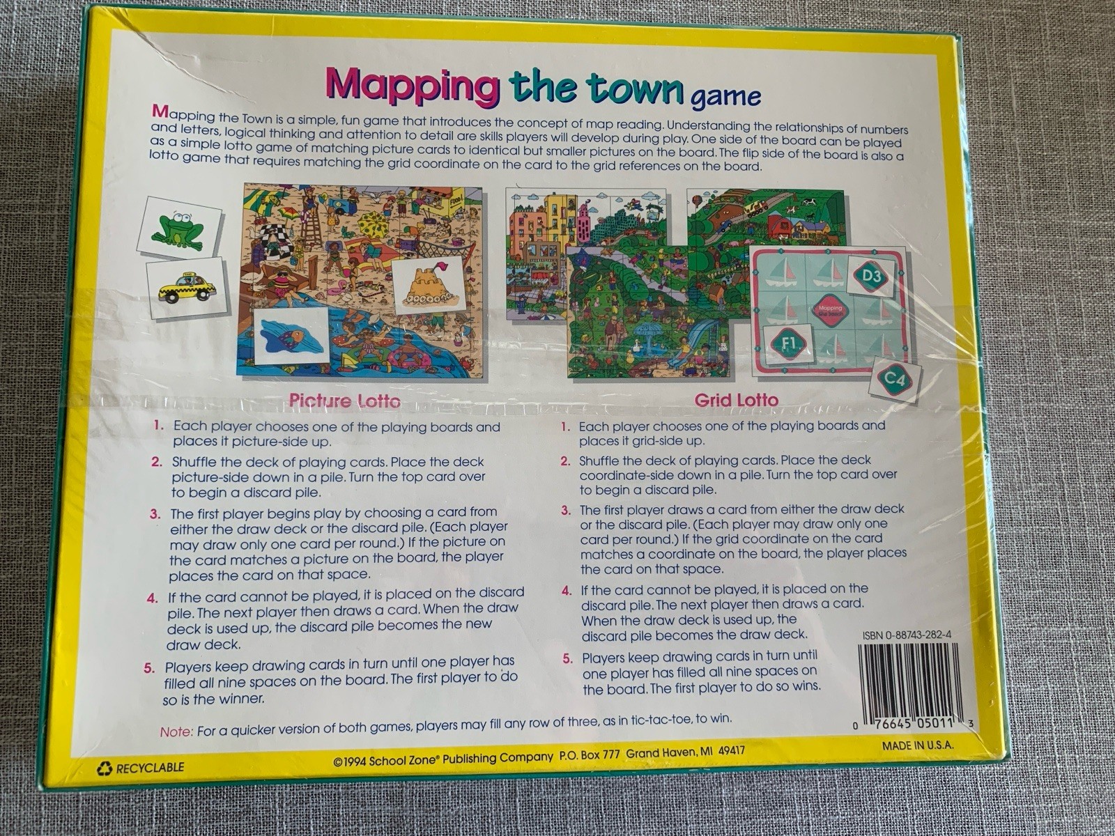 School Zone Publishing “Mapping The Town” Two Games In One Educational NEW Seale