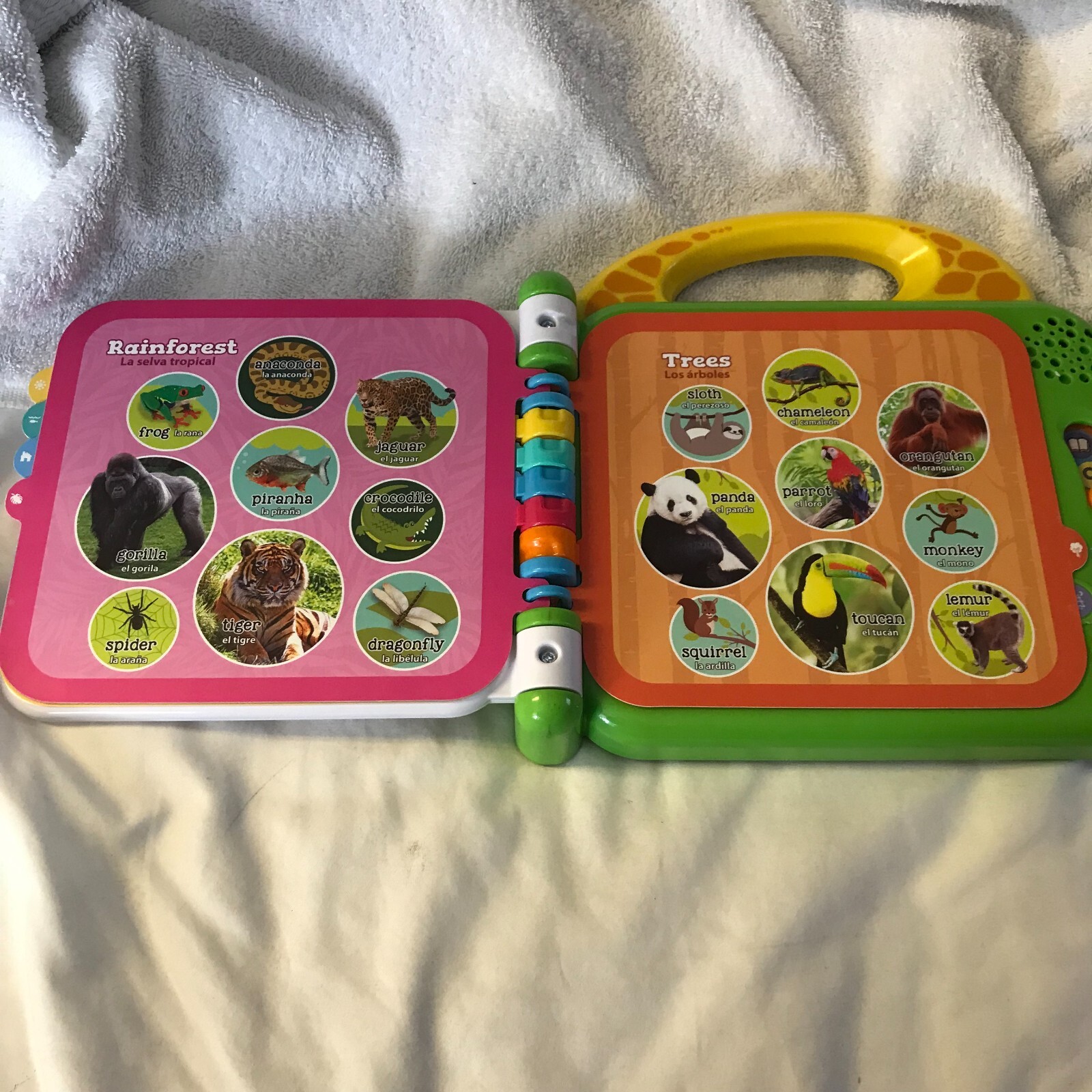Leap Frog 100 Animals Book Spanish English Bilingual Teaching Learning