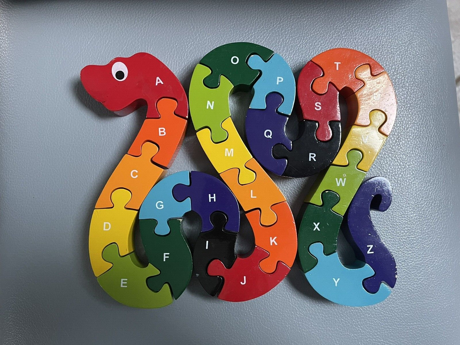 Alphabet snake wooden puzzle