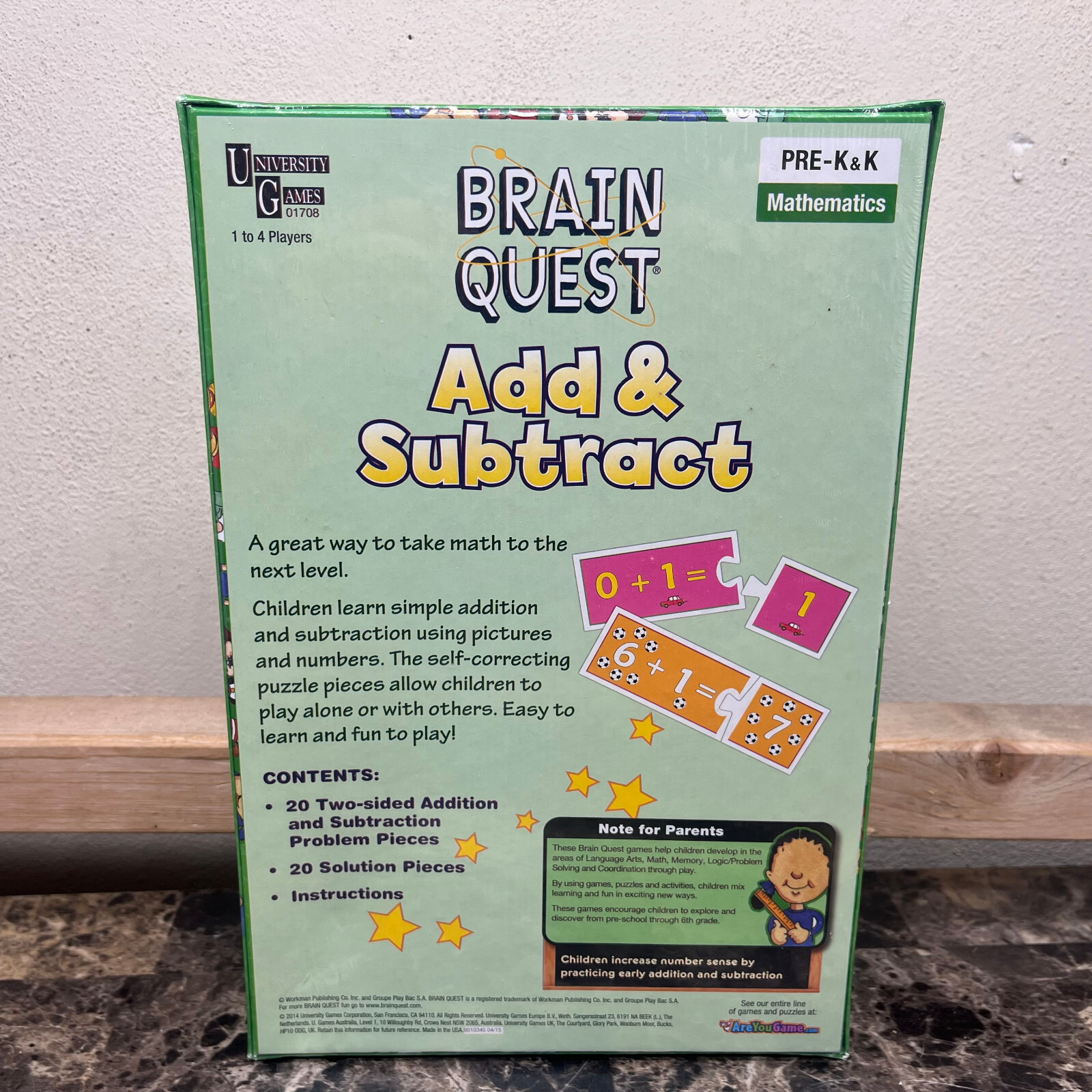 University Games Brain Quest Add & Subtract Pre-K & K Mathematics Education Game