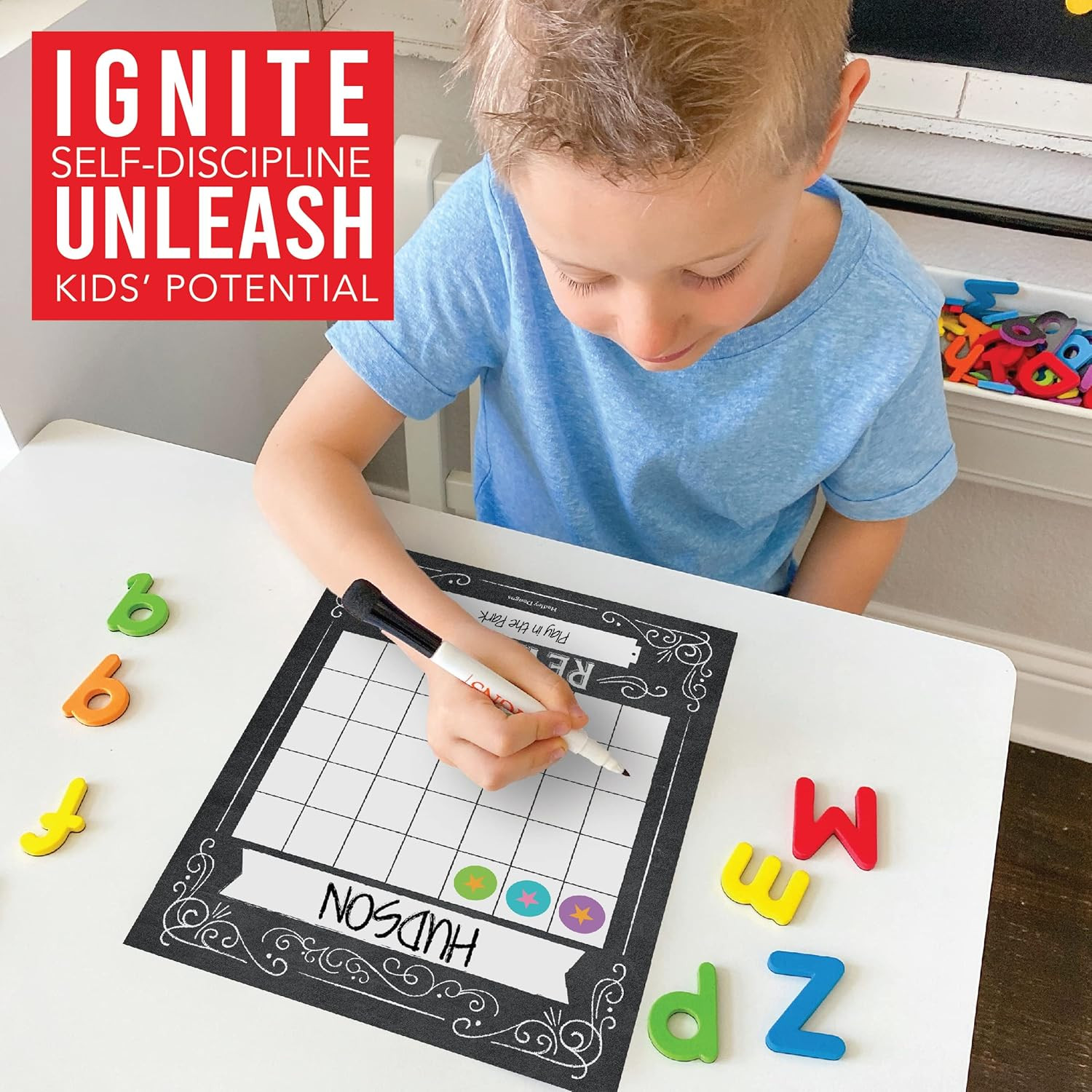 Sticker Chart for Kids Behavior at Home & Classroom – 25 Reward Chart for Kids I