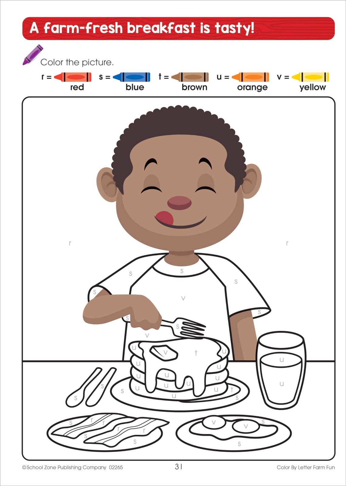 School Zone Color by Letter Farm Fun Workbook: 64 Pages, Preschool,…