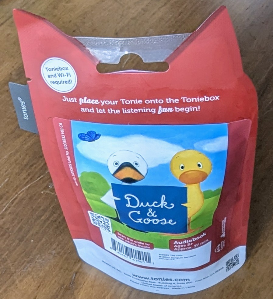 tonies Duck & Goose Audio Character, NEW Audiobook, Ships in Bubble Wrap