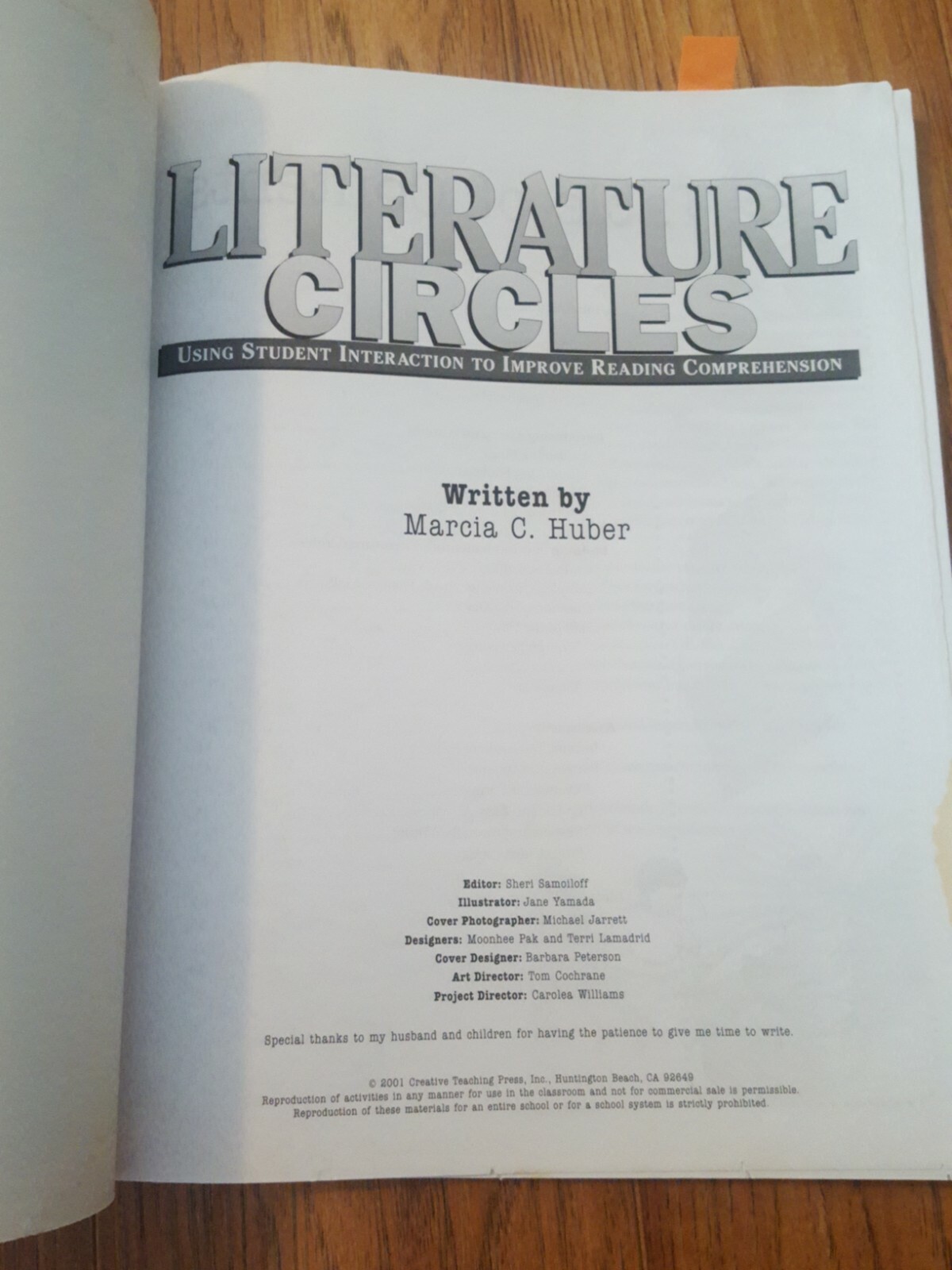 Creative Teaching Press Literature Circles Grades 3-6