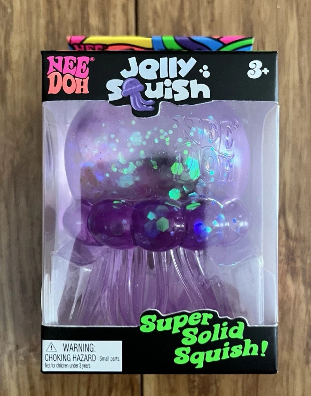 NeeDoh Purple JELLY SQUISH Sparkle Jellyfish Squishy Nee Doh 100% Authentic
