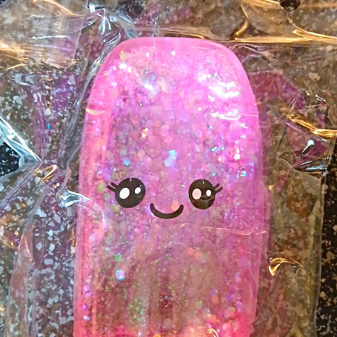 Popsicle Pink Glitter Squishy Squeezable Stress Reliever Sensory Toy Ages 3+