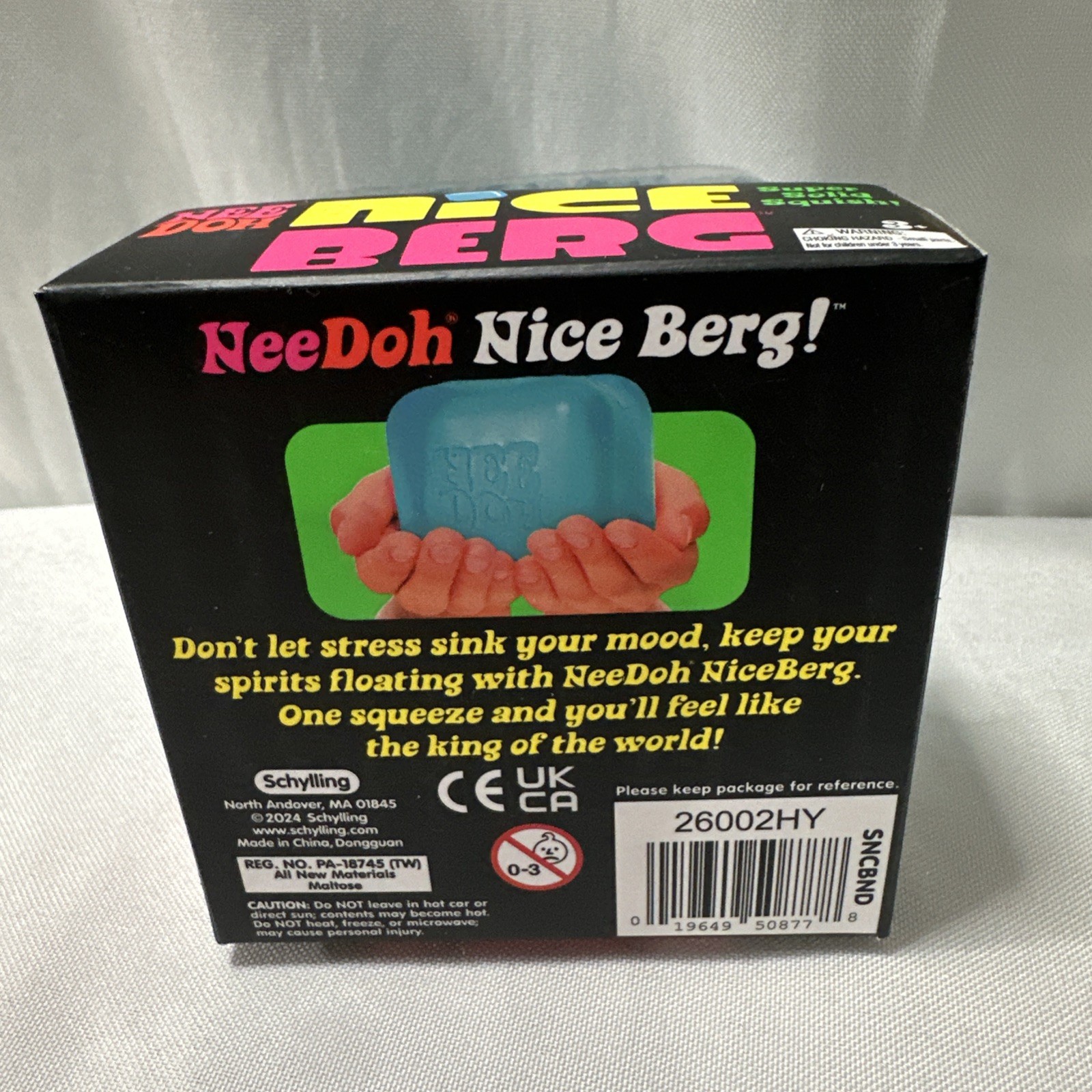 NeeDoh Nice Berg Blue XL Giant Nee Doh Niceberg Squishy Cube Ice
