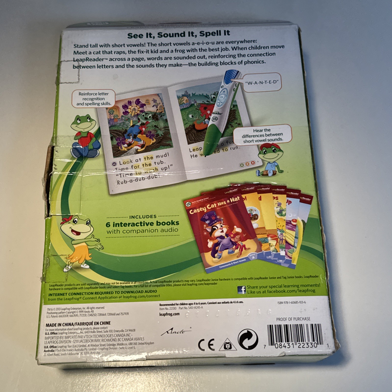 LeapFrog LeapReader LEARN TO READ Consonants Short Vowels Book Set Early Reading