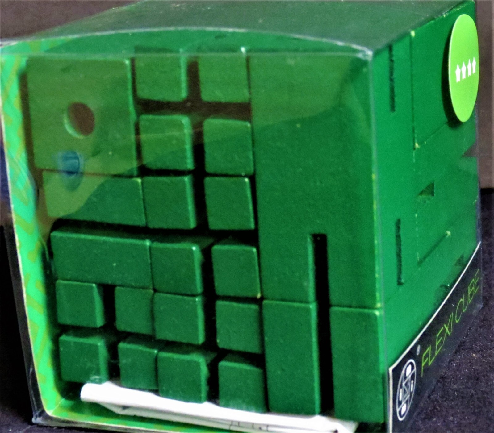Flexi Cube NEW Wooden GREEN Build Toy RARE , Streamline, Simple Genius age 6 u