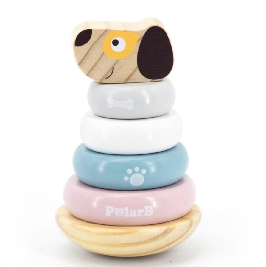 Viga Polar B Wooden Toy Stacking Puppy, 12m + Ages Baby