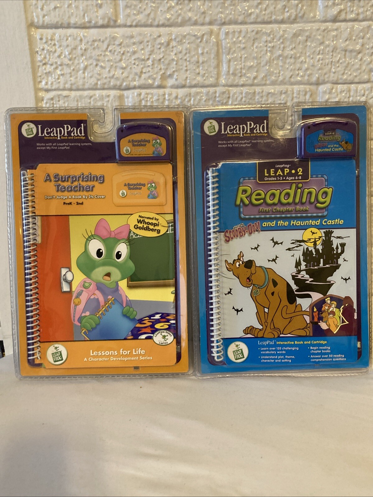 Leapfrog LeapPad Preschool-3rd Interactive Book And Cartridge Lot Of 2 Ages 4-8
