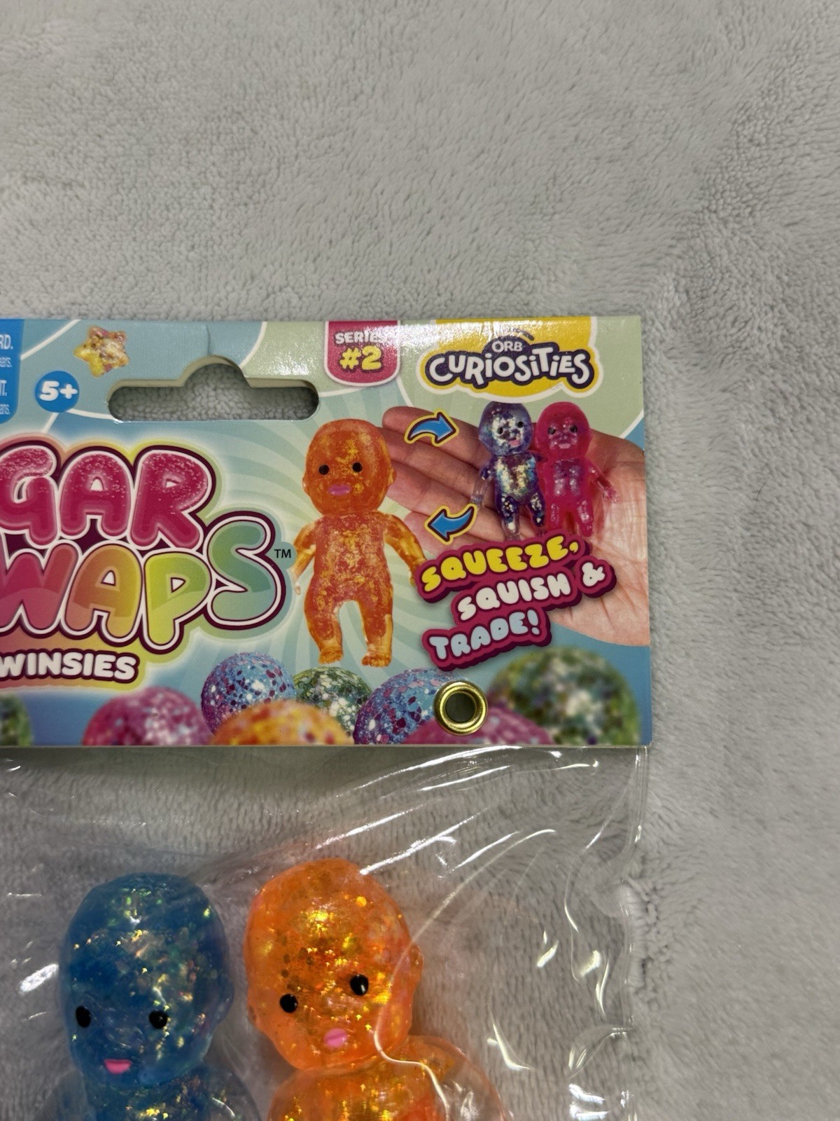 ORB Curiosities Sugar Swap Twinsies Squishy 2 Babies Sensory Toy Blue & Orange