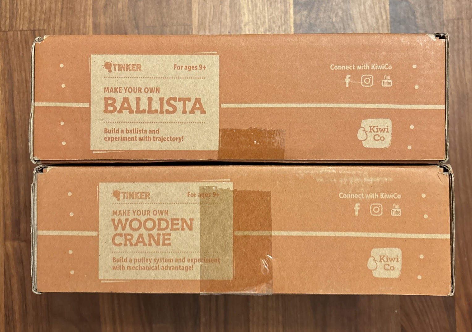 Kiwi Co Tinker Wooden Crate Kids ‘make own Wooden Crane & Ballista, New
