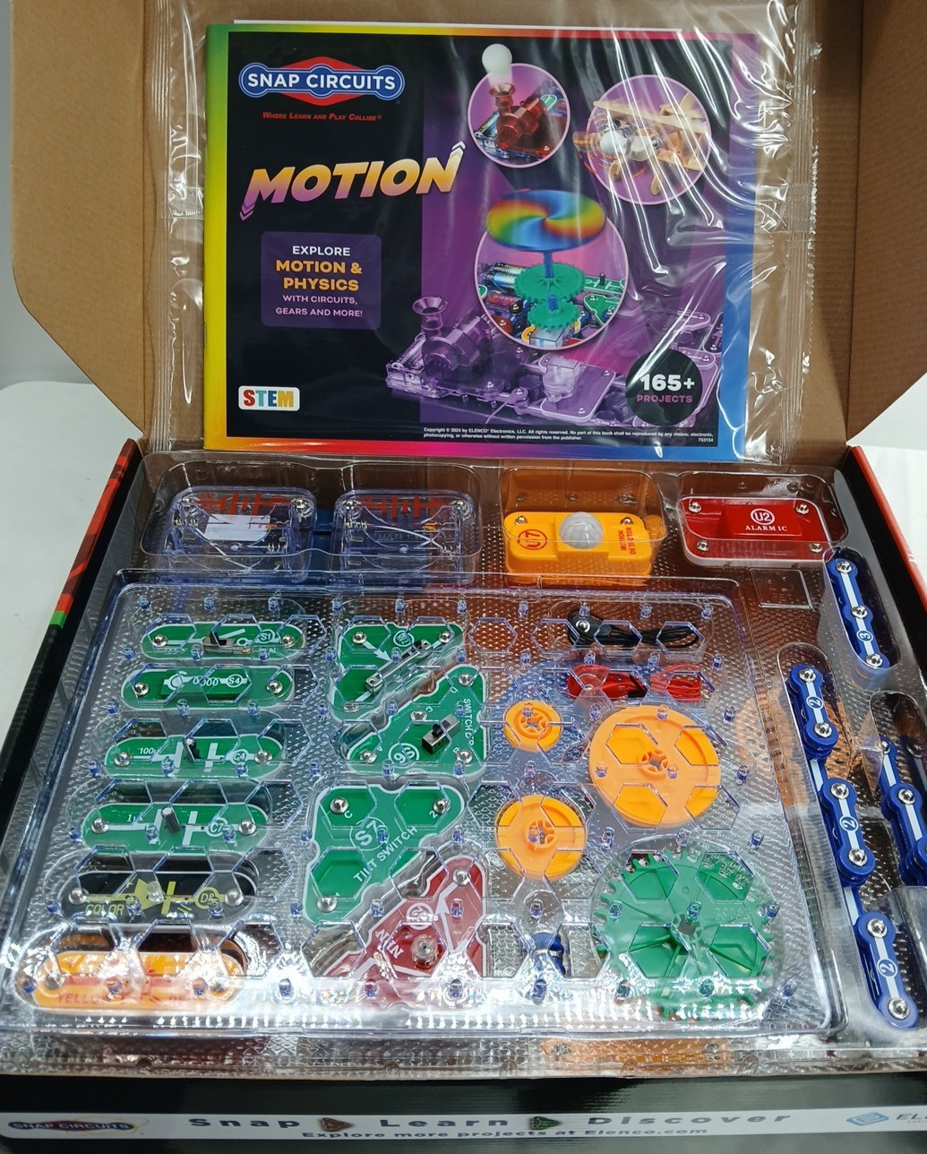 Motion Electronics Discovery Kit SCM-165 Elenco Snap Circuits Ages 8-108