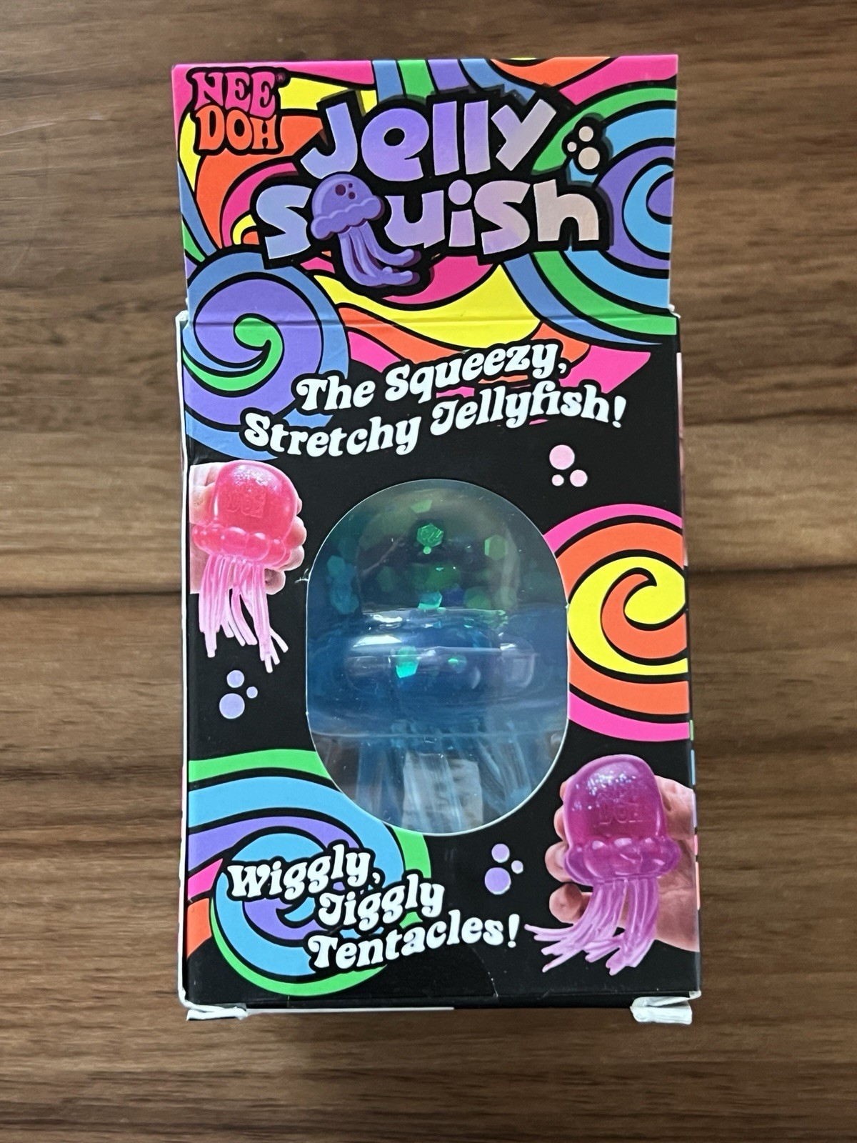 NeeDoh Blue JELLY SQUISH Sparkle Jellyfish Squishy Nee Doh 100% Authentic