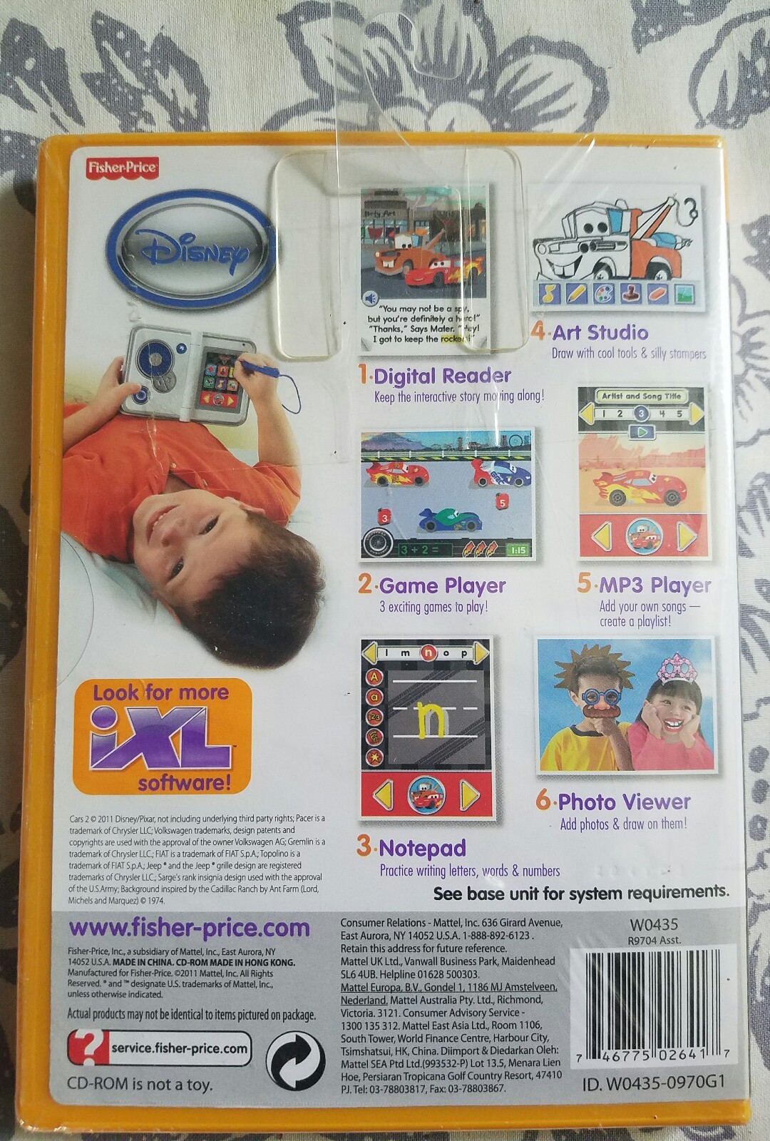 Fisher-Price iXL DISNEY PIXAR CARS Game 3-7 Years New Sealed (SHIPS FREE)
