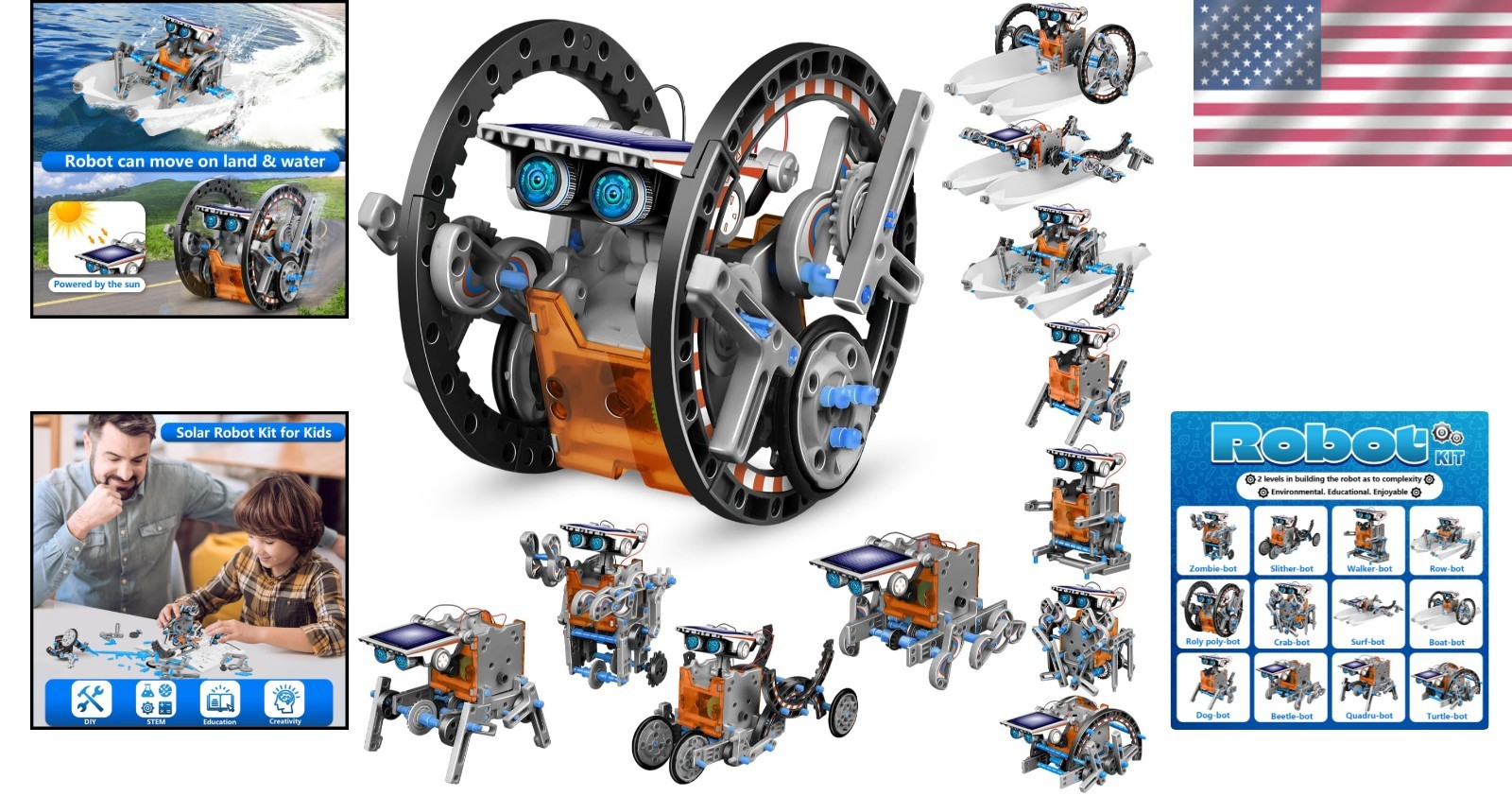 13-in-1 Solar Robot STEM Kit for Kids Ages 8-12, Science & Robotics Building Toy