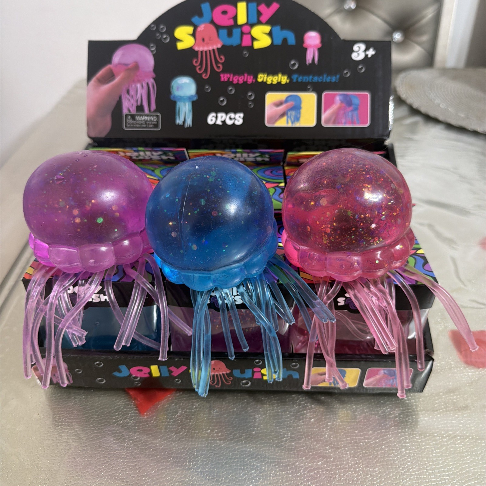 Jelly Squish Jelly Fish – Set of 6 – Pink/Blue/Purple