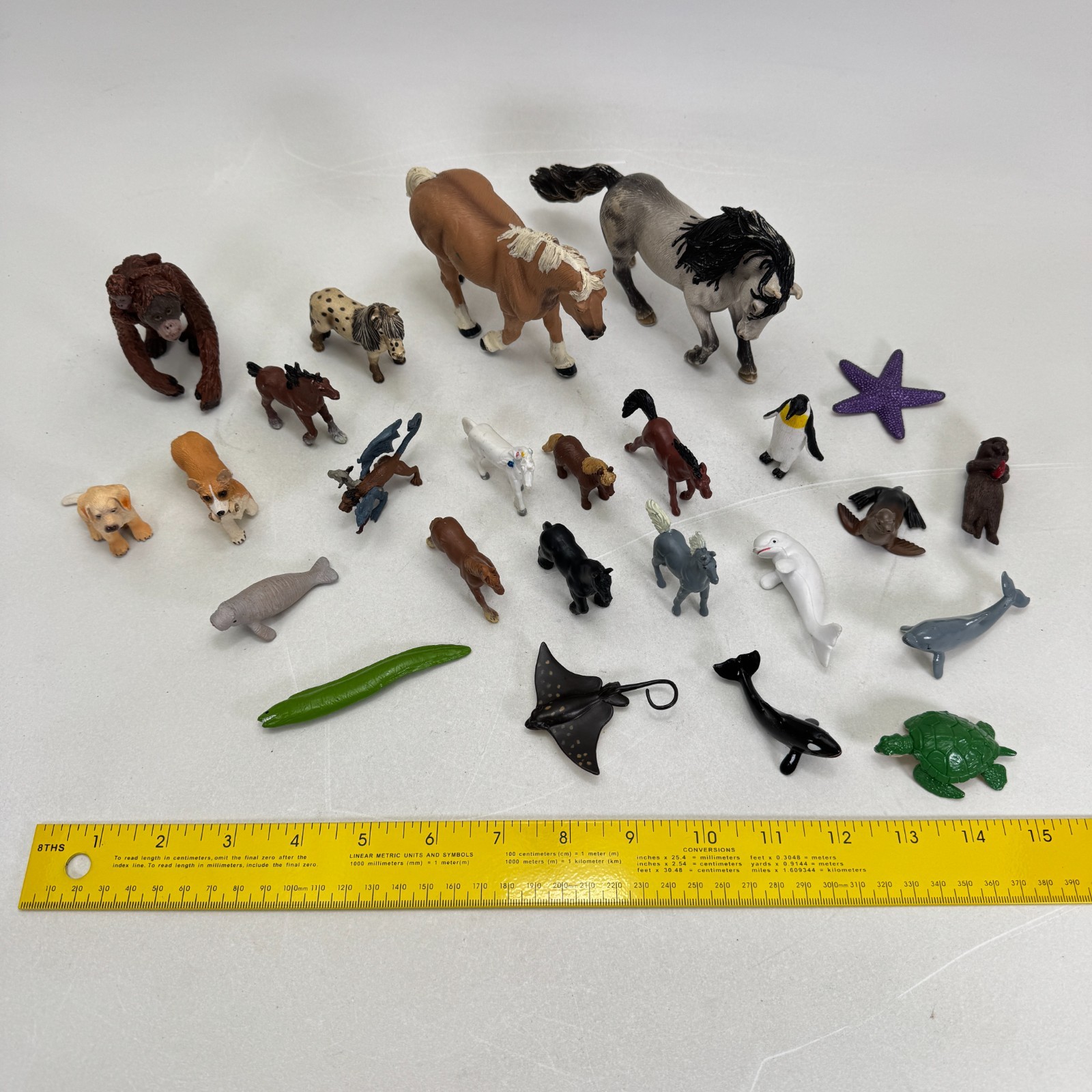 Mixed Lot Of Schleich Safari Ltd Plastic Pvc Toy Animal Mini Figures Horse Dog