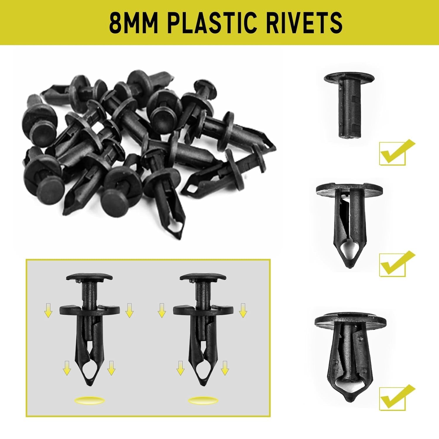 45PCS Engine Splash Shield Bolts Clips Fasteners for Bumper Fender Liner