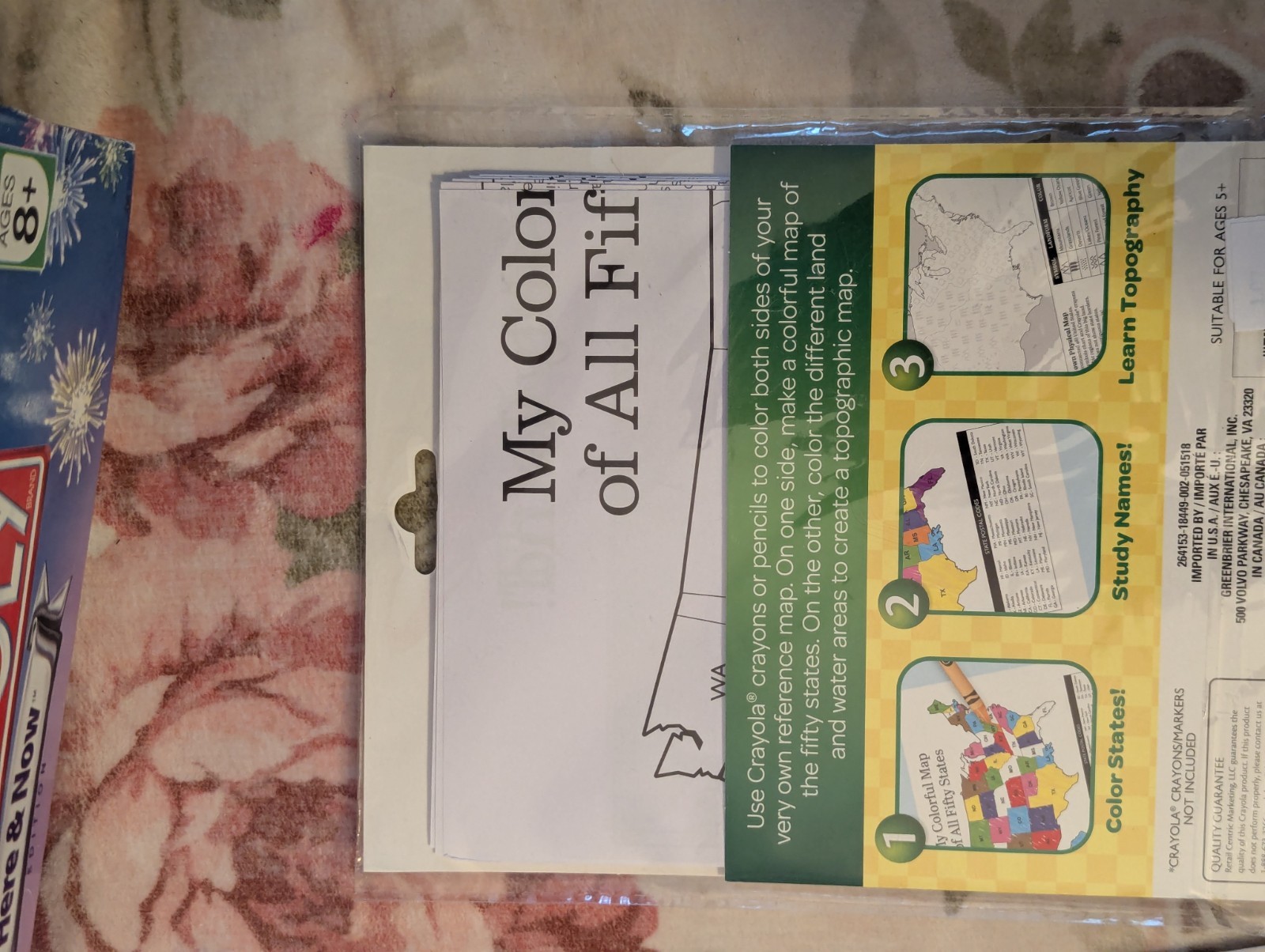Crayola Teacher Map Fifty States Supplies Geography 12x12in 6 Maps Double Sided