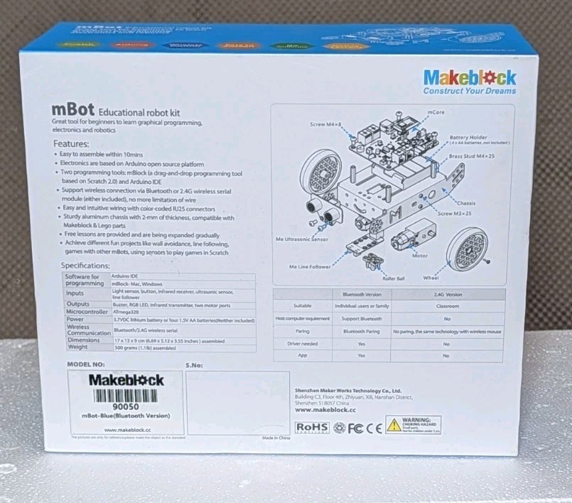 Makeblock mBot (Bluetooth Version) EDUCATIONAL ROBOT KIT NEW Sealed