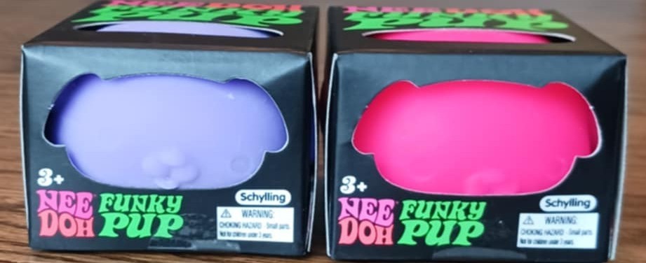 Schylling NeeDoh Funky Pup – 2 PACK *Pink and Purple* New in Box