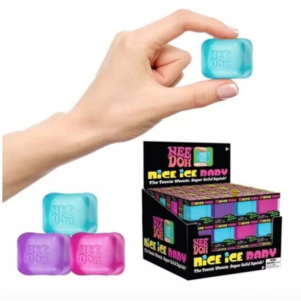 PURPLE — New NeeDoh Nice Ice Baby Small Cube Fidget Squish Toy NeeDoh Teenie