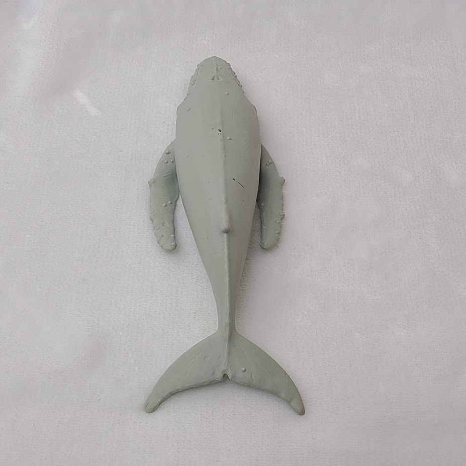 Gray Humpback Whale Figure Unpainted Plastic Ocean Animal Toy