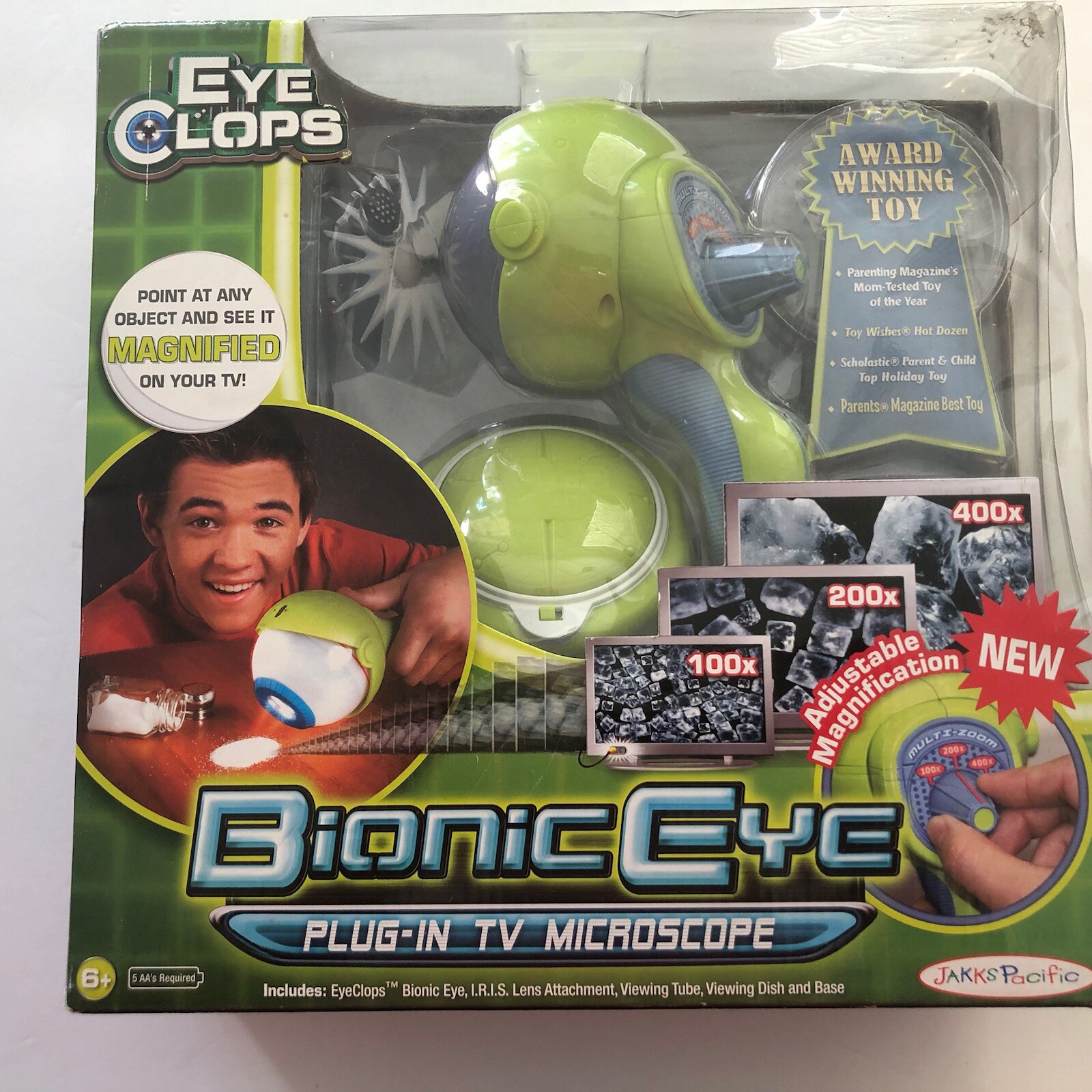 Jakks Pacific Bionic Eye Clops Series Plug In TV Microscope 2008 New Sealed Toy