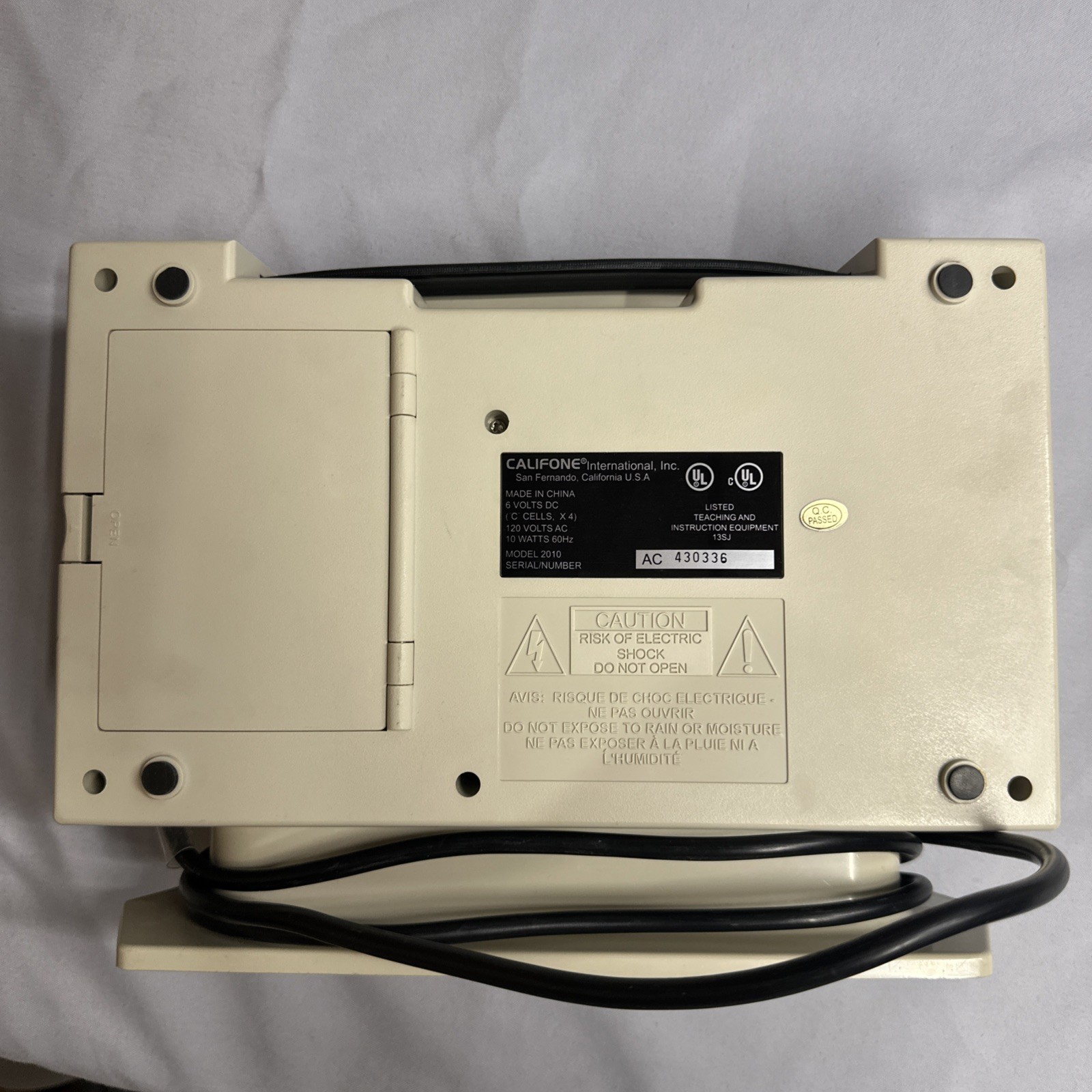 Califone Cardmaster SERIES 2000 Magnetic Card Reader Model 2010 -0336