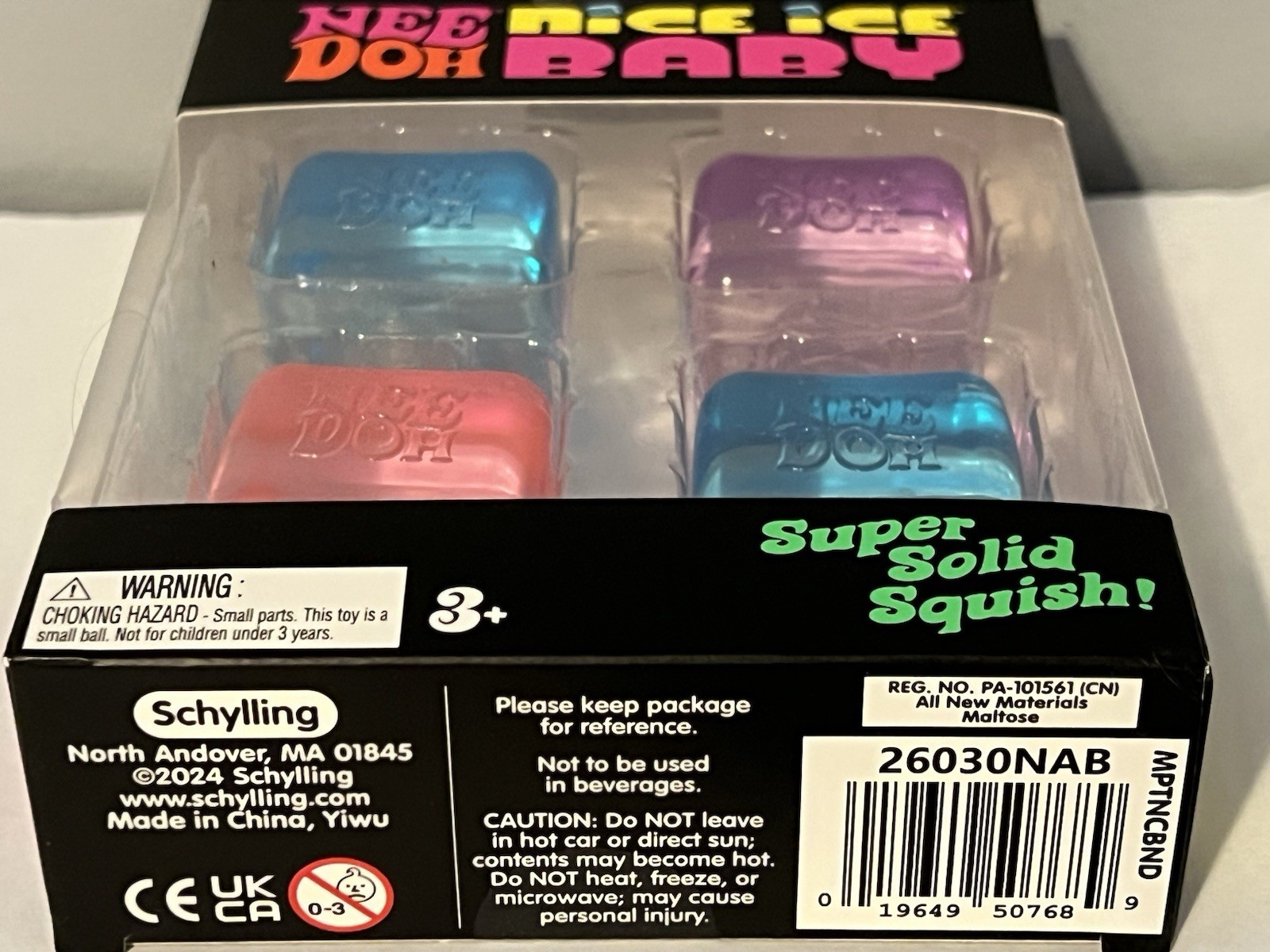 Schylling NEEDOH NICE ICE BABY 4-Pack (Mini Nice Cubes) ~NEW & AUTHENTIC