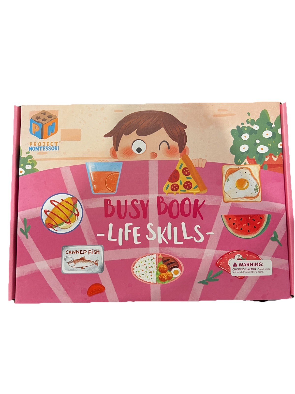 Project Montessori Life Skills Busy Book Ages 3-4, Pink/Multicolor