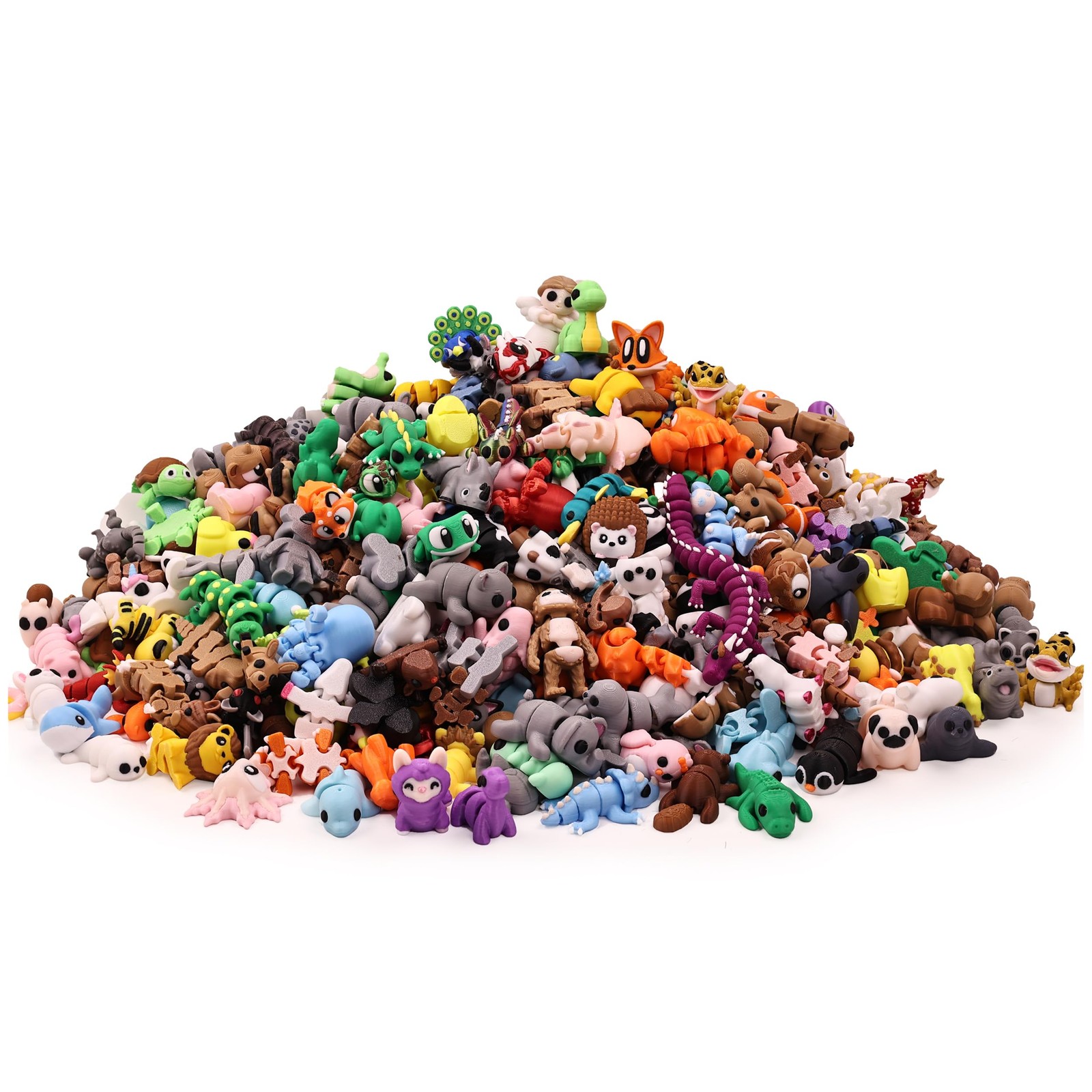 35 PCS Mystery 3D Printed Animal Figurines, Randomly Selected from Over 200