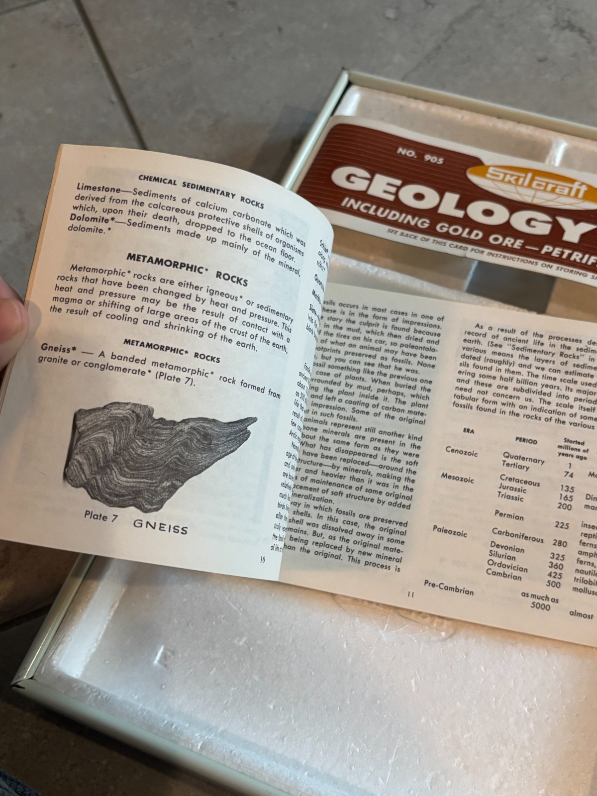 Vintage 60s Skilcraft Geology Lab Student Science Kit Rock Mineral Samples Box
