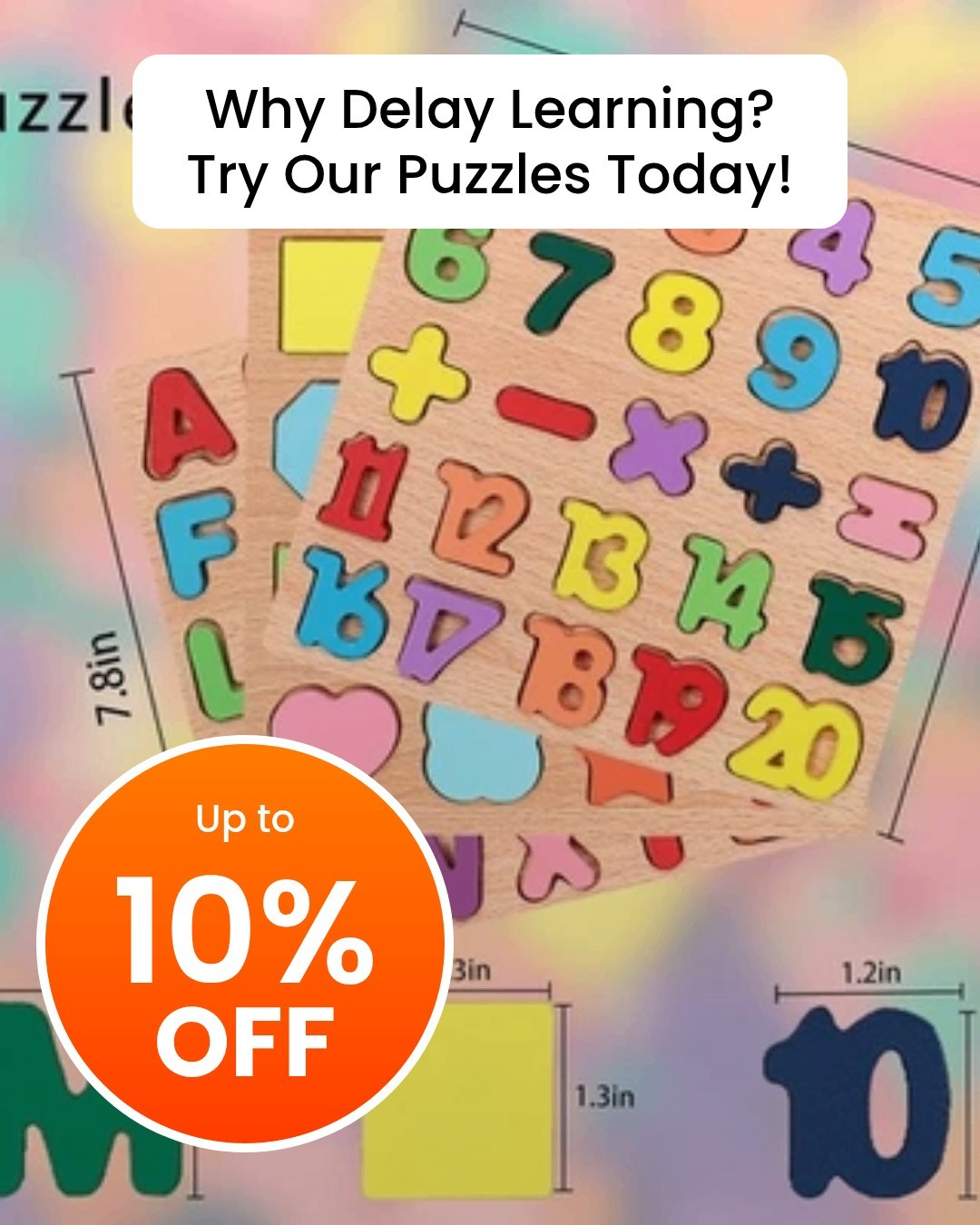 Educational Puzzles for Toddlers, Letters Number Shape Board Montessori Learning
