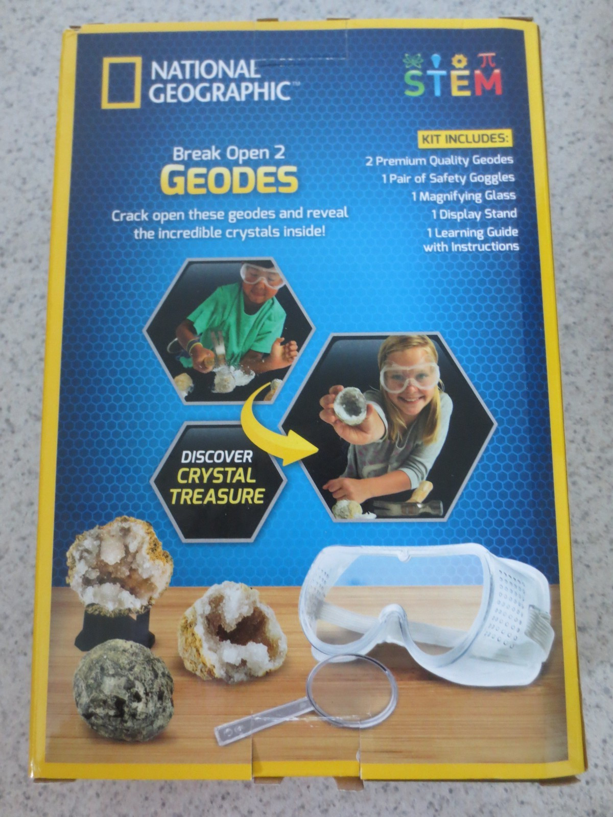 National Geographic Break Open 2 Geodes Stem Kit With Safety Goggles