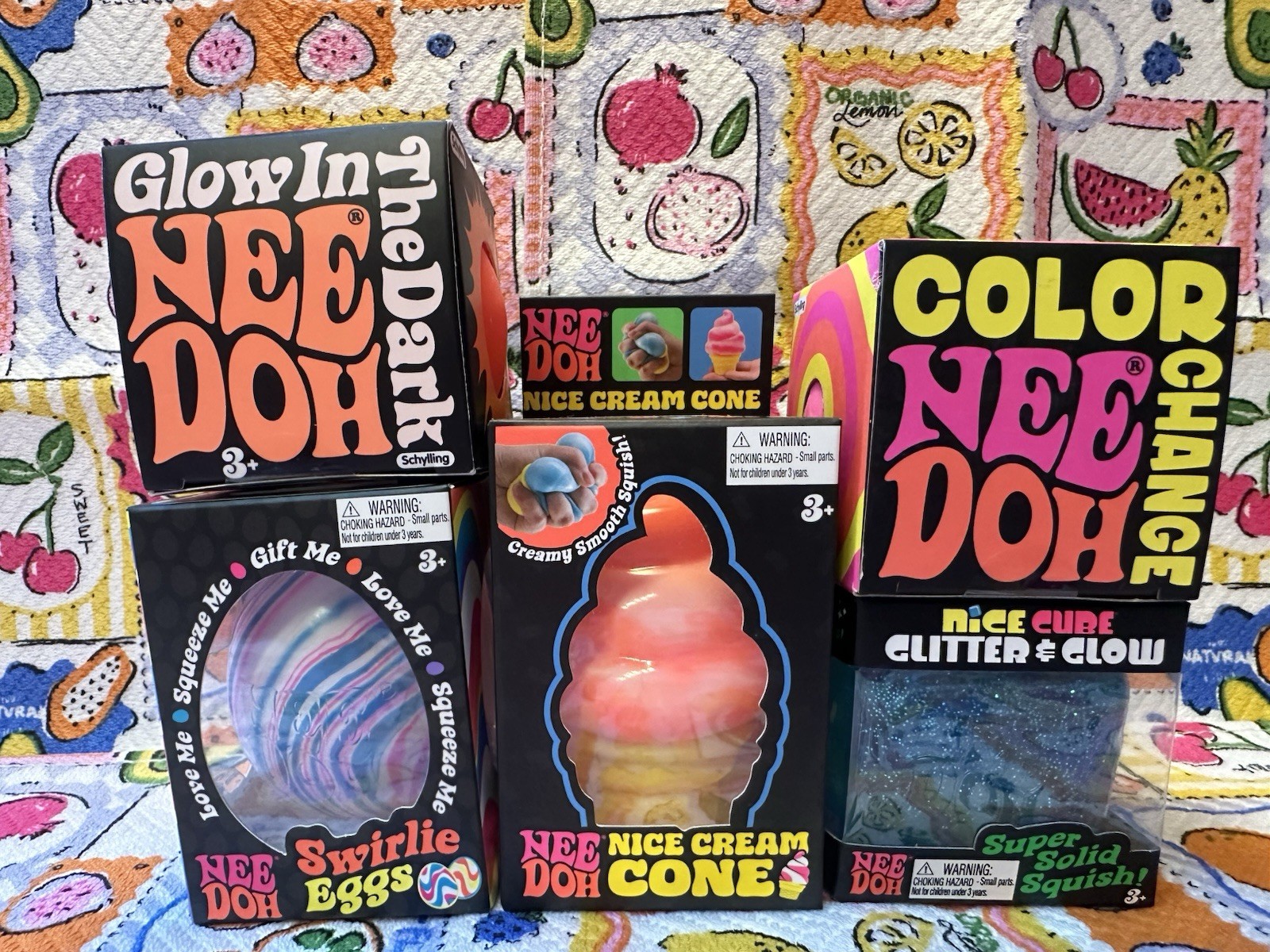 NEW❤️NeeDohs🍊Cream Cone🍦,🦋Glitter Glow🧡Glow Dark🌸Color Change+Swirlie Egg