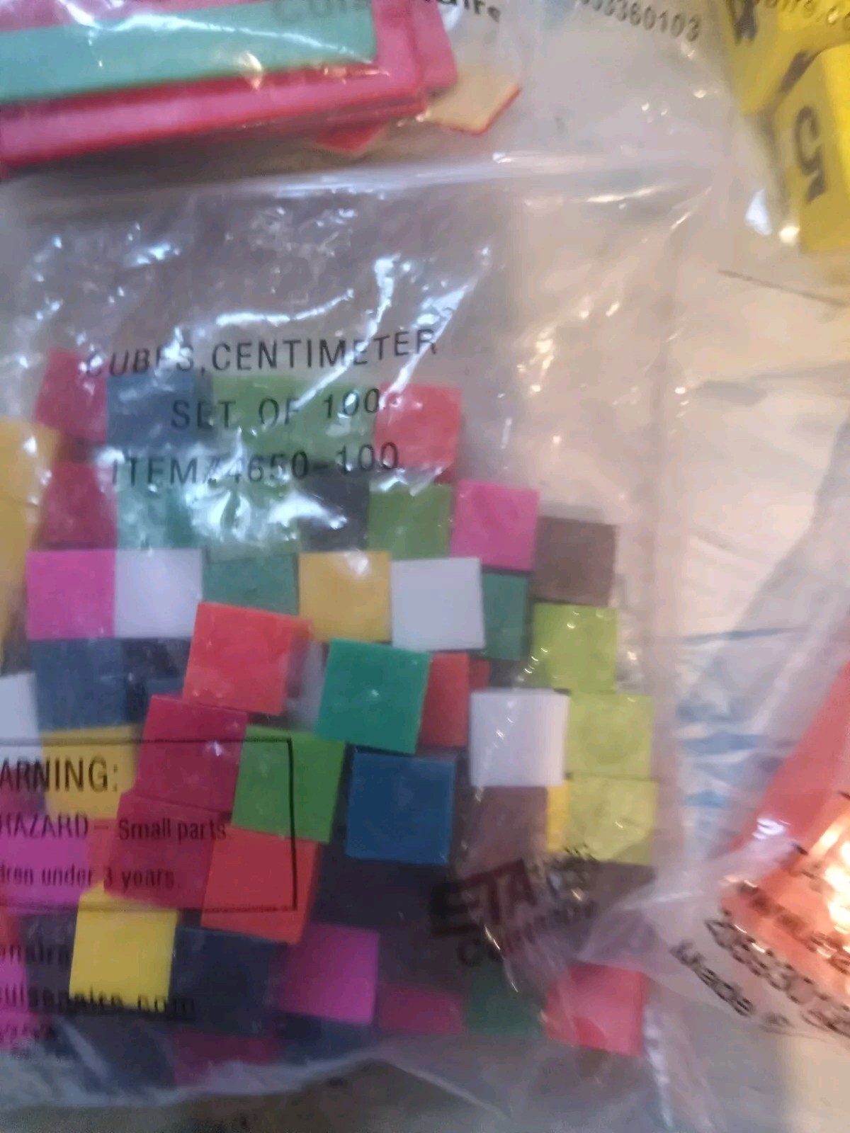 ETA Cuisenaire Math Cubes Lot Of 8 Variety Inc Polyhedral Dice, Algeblocks, More
