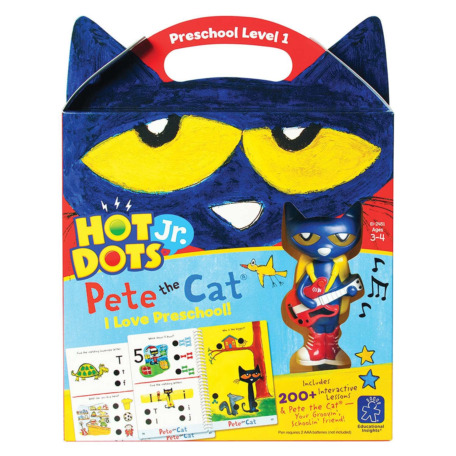 Educational Insights Hot Dots Jr. Pete the Cat Preschool Level 1 Books & Pen