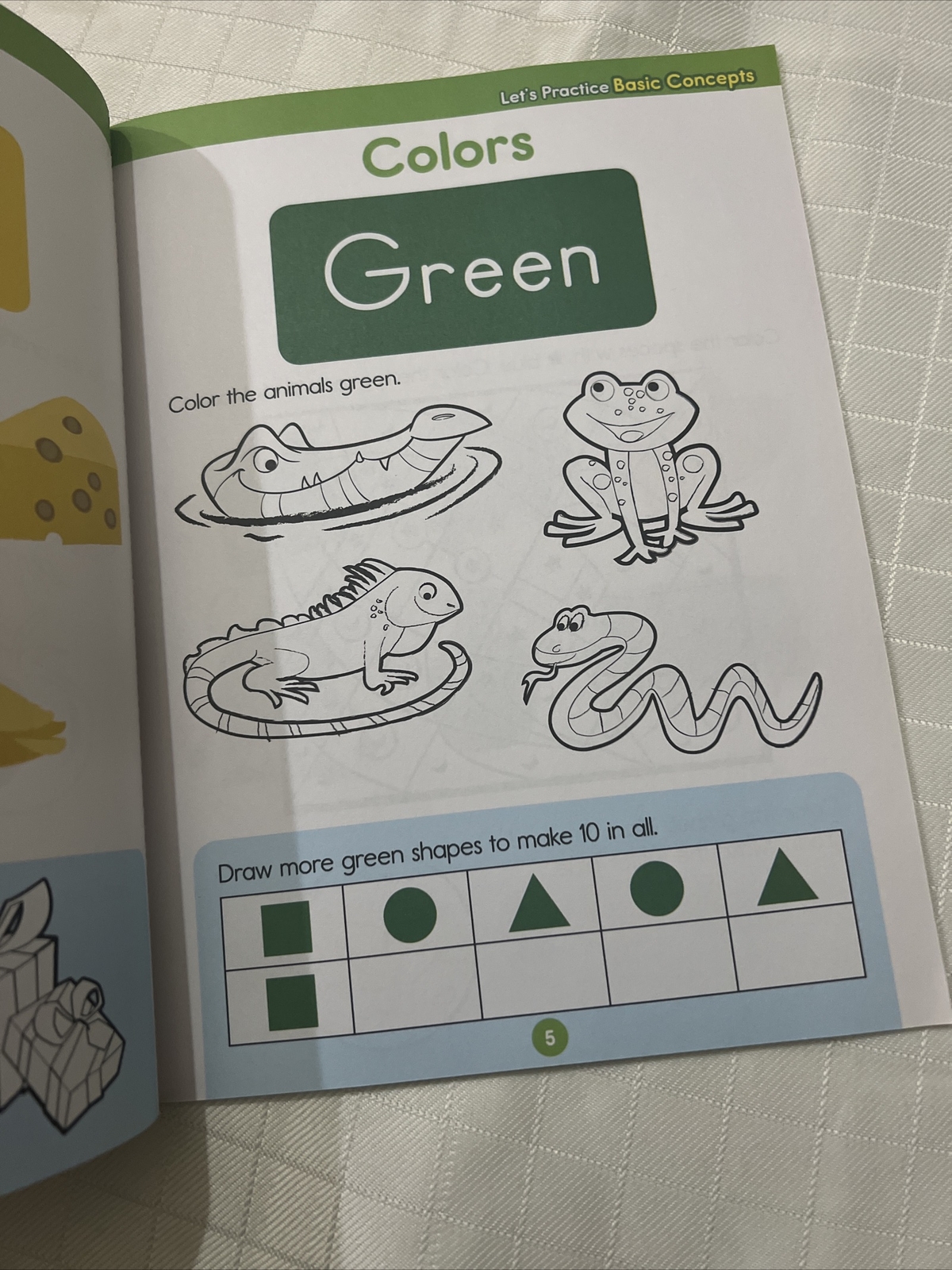 LET’S PRACTICE BASIC CONCEPTS Workbook AGES 3+ COLORS SHAPES OPPOSITES NUMBERS