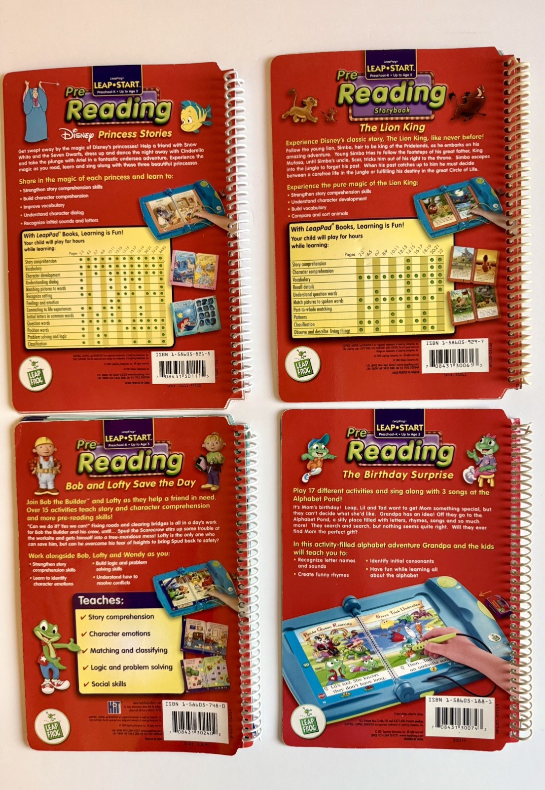Leapfrog LeapStart Learn to Read+ books K-5 lot of 7