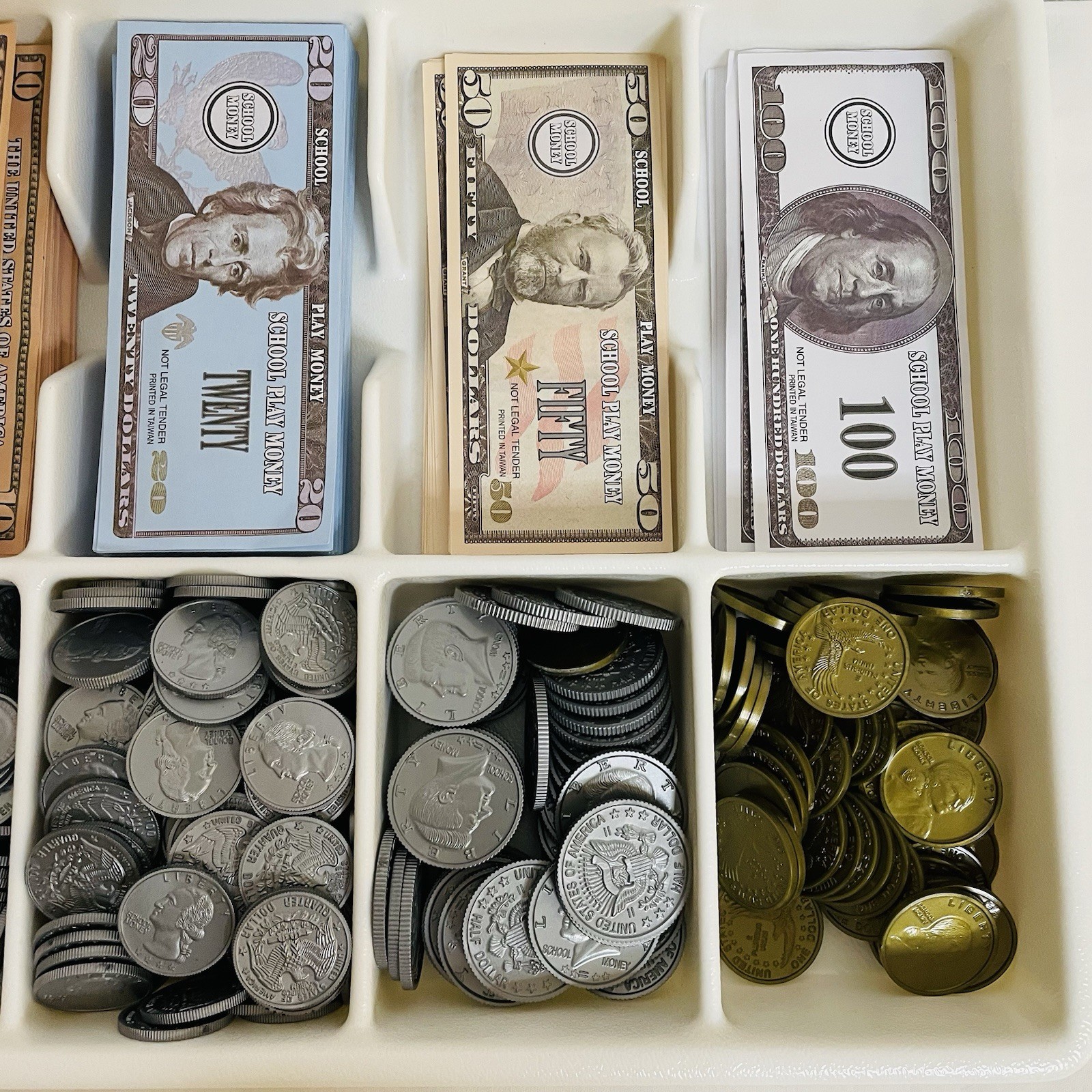 School Money Math Manipulatives Class Set Bills Coins No Tray Teacher Resource