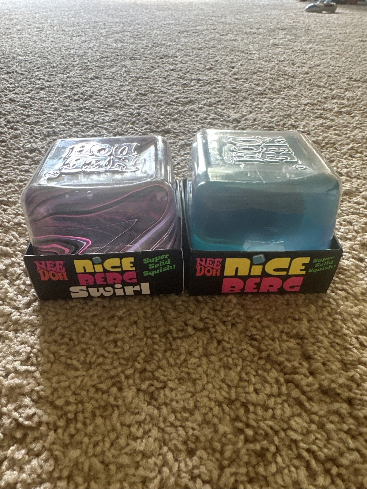 100% Authentic Schylling NeeDoh Nice Berg Swirl – Black/Pink/Purple & Blue Lot 2